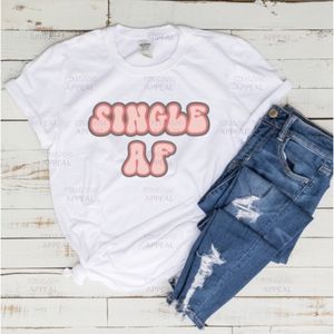 "Single AF" Retro Handmade T-Shirt; Sizes S, M, L, XL